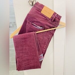 Men’s Purple-brand Burgundy Jeans